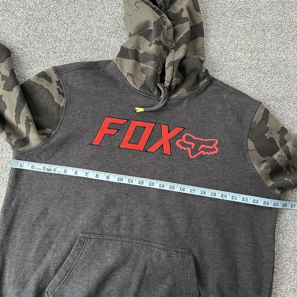 Fox Racing Hoodie Mens XL Gray Camo Pullover Moto Graphic Fleece Sweatshirt - Picture 5 of 11